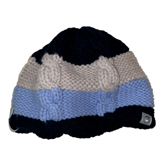 Life Is Good Other - Life Is Good Kids Youth Knit Hat Beanie Blue Beige Tan Stripe
